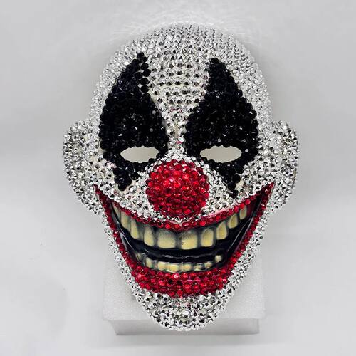 Rhinestone Clown Mask, Halloween Horror Masquerade Cosplay M