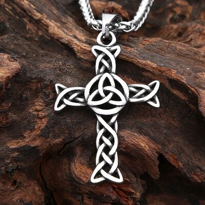 Vintage Punk Stainless Steel Cross Pendant Necklace Nordic F