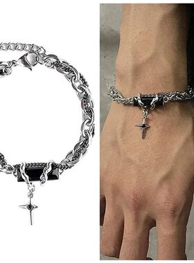 2024 Retro Black Zircon Star Bracelet For Women Men nd Titan