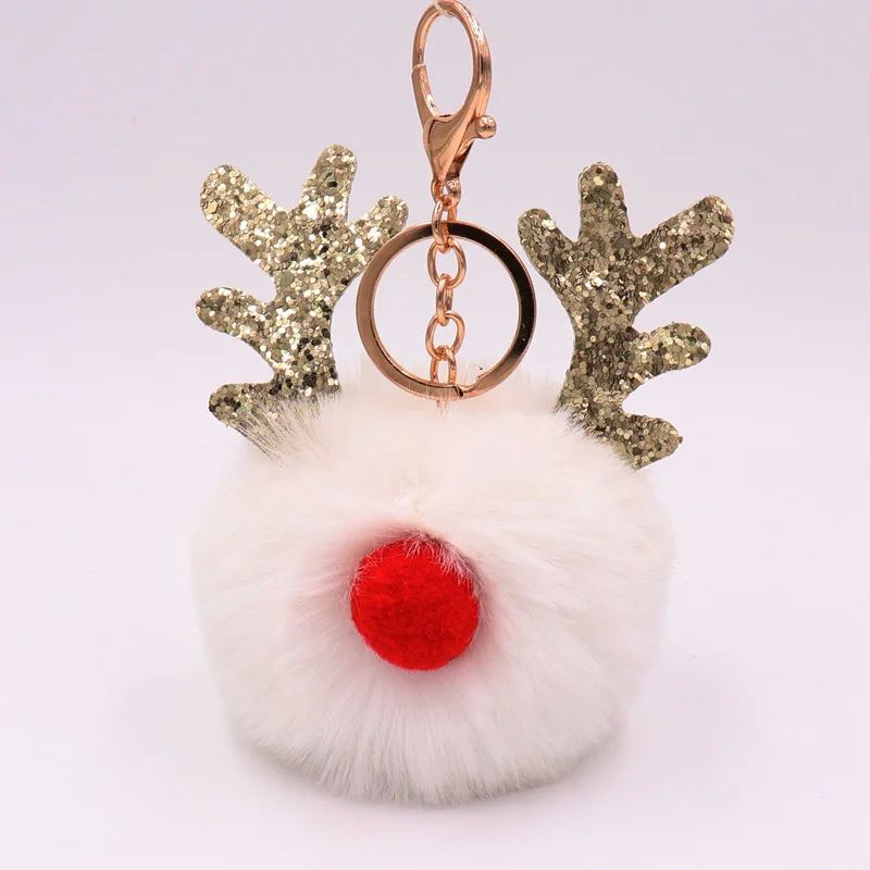 Fashion Sequined Reindeer Christmas Key Chain Cartoon Antler