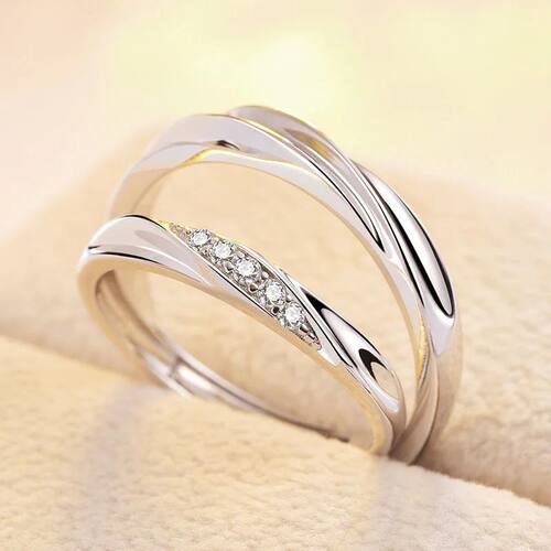 Adjustable Matching Mobius Rings for Couples, Classic Smooth