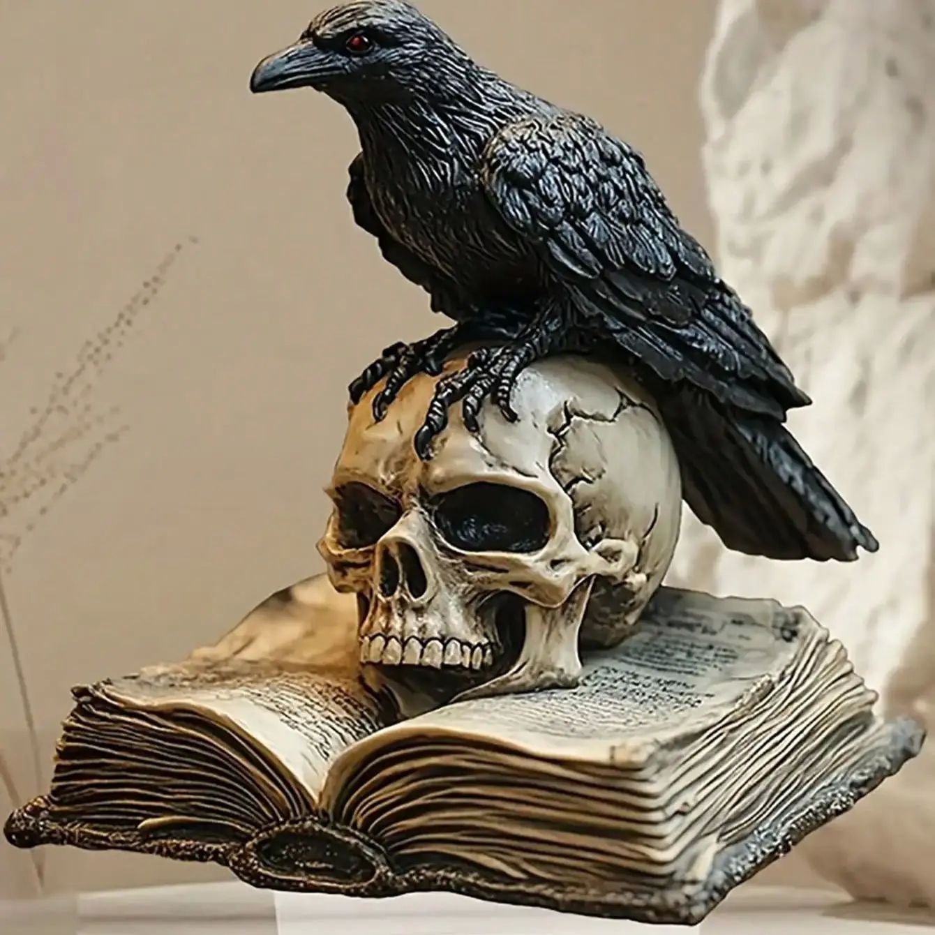 Gothic Crow Skull 2D DIY Flat Acrylic Desktop Decoration, Fe