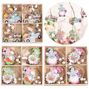 4Pcs Easter Wood Hanging Decor for Easter e Decoration with