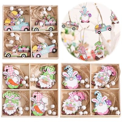 4Pcs Easter Wood Hanging Decor for Easter e Decoration with