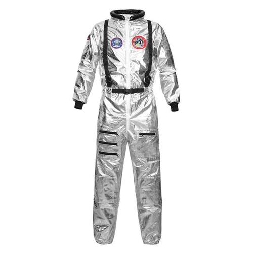 Astronaut Costume Spacesuit Silver Spaceman Men Women Space