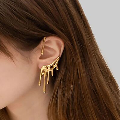 1PC  New ndy Golden Clip Earrings Irregular Ear Cuff Gothic