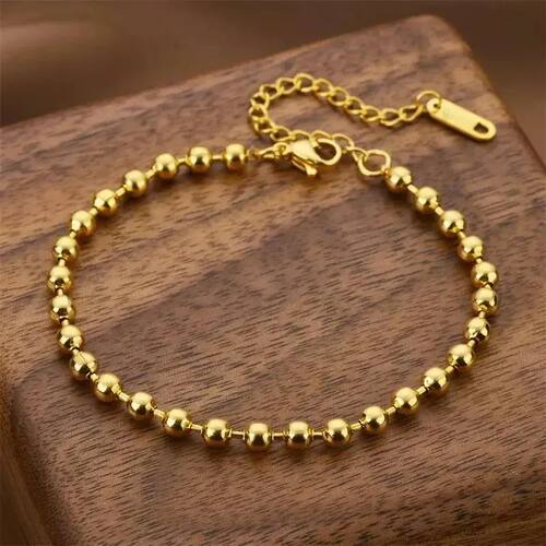 Stainless Steel Elegant Beaded Gold/ Silver Color 4 mm Round