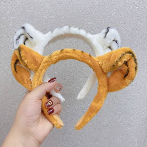 Cartoon Animal Headbands Soft Faux Plush Tiger Ears Hairband