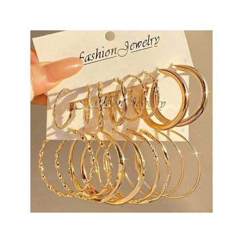 8 Pairs Womens Twist Hoop Earrings Set For Daily Party Beach
