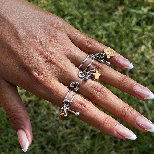 Stainless Steel ndy Women's Paper Clip Design Flower Heart S