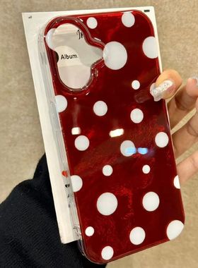 Christmas Red Cirular Dots Gradient Phone Case For iPhone 17
