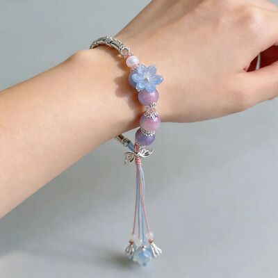 Exquisite Natural Stone Butterfly Flower Bracelet Elegant Gr