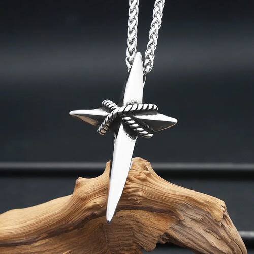 Vintage 316L Stainless Steel Unique Cross Pendant Necklaces