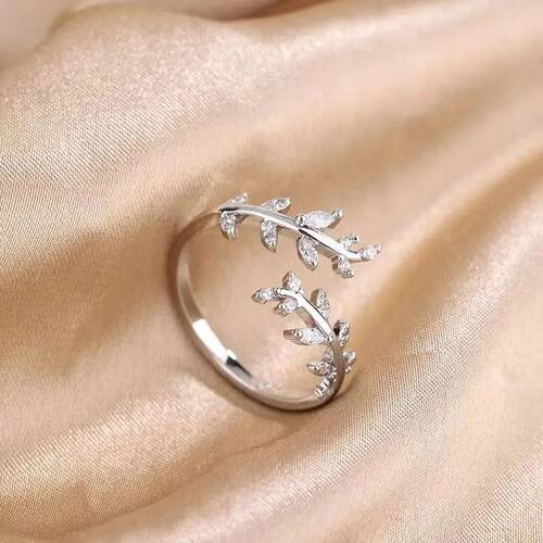 e Branch Shape Zirconia Ring, Sparkling CZ Nature-Inspired R