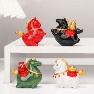 2026 Chinese New Year Horse Mascot Ornaments Resin Figurine