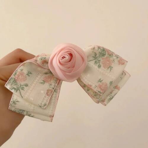 Fabric Rose Hair Clip Small Fragmented Flower Horse Tail Hai