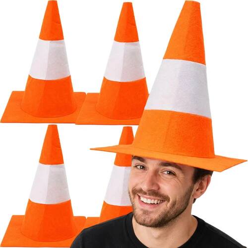 New Funny Foldable Traffic Cone Hat Dress Up Masquerade Stag