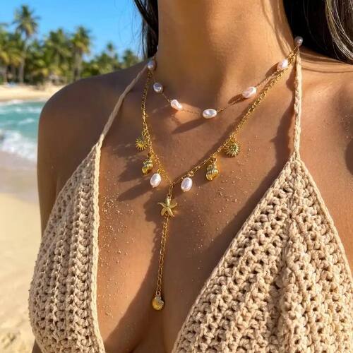 Bohemian Double Layer Seashell Starfish Necklaces For Women