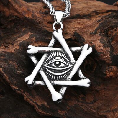 Gothic Vintage Hexagram Magic Eye Pendant Necklaces For Men