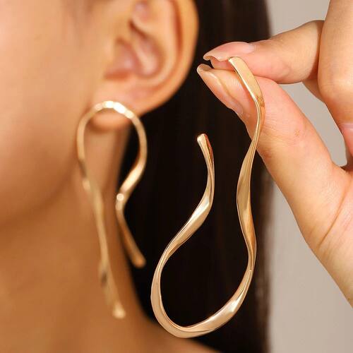 Exaggerated Irregular Lines Big Dangle Earrings for Women Mi