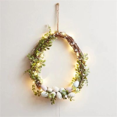 Easter Flower Circle Beautiful Flower Hoop Colorful Eggs Gar