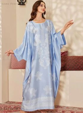Femlae Nightgown Long Bathrobe Gown Spring Summer Satin Slee