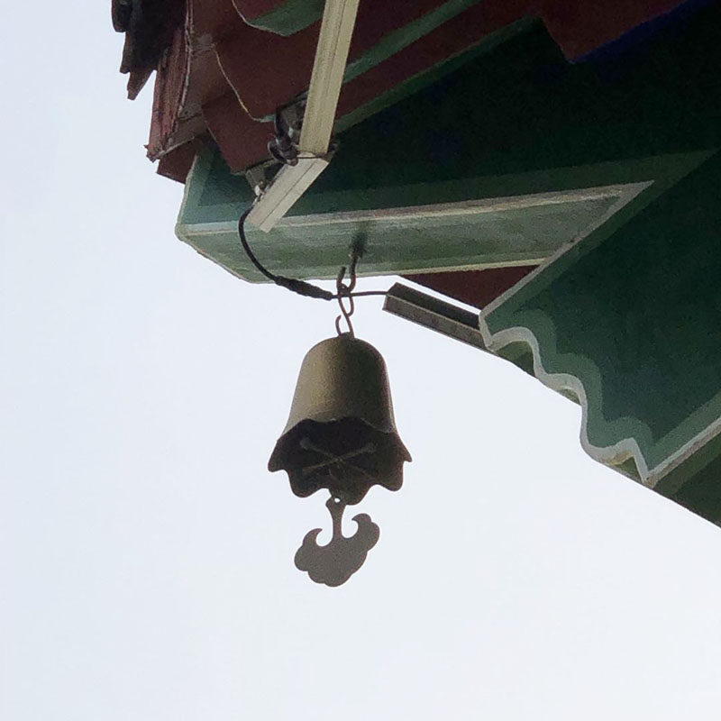 순수 구리 대형 바람 차임 사원 탑 처마 벨 사원 탑 야외 복고풍 구리 벨 매달려 광택 구리 벨