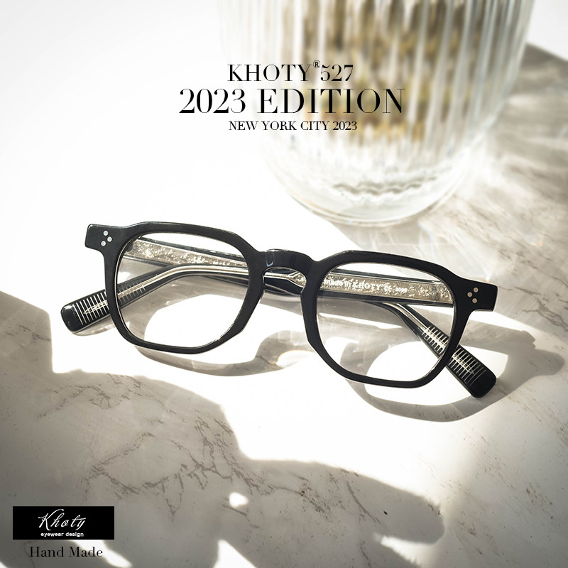 日本手制明星款527唐草纹透明复古潮人男赛璐璐防蓝光近视镜架女