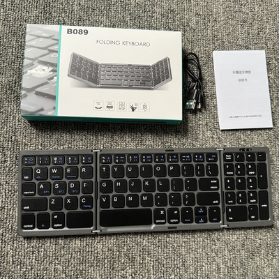 新品B089三折叠无线蓝牙便捷键盘多系统兼容平板手机笔记本通用