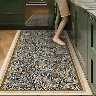 美式 复古厨房地垫硅藻泥吸水垫防滑可擦免洗专用地毯耐脏防污裁剪