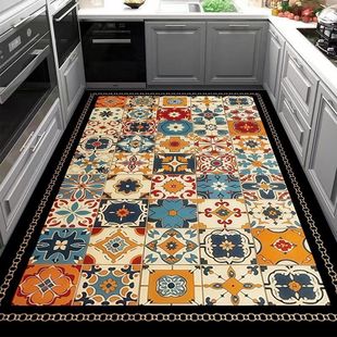 复古美式 硅藻泥加厚厨房地垫防滑防油吸水垫专用脚垫地毯可擦免洗