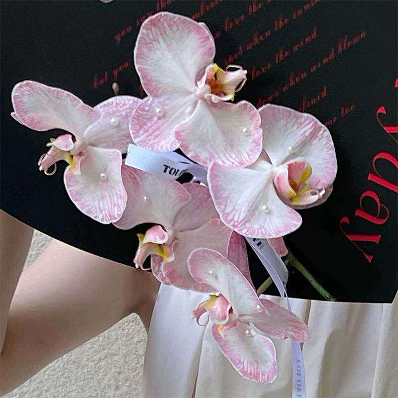 春节鲜花花束装饰珍珠贴白色平底配饰花店创意手工花艺包装材料