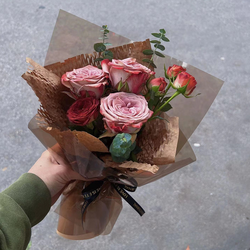 圣诞节果冻膜包装纸玻璃纸水晶opp半透明鲜花花束防尘包花纸材料