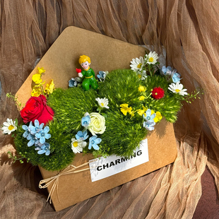 新款信封花盒牛皮纸鲜花花束插花盒秋日来信花盒手工DIY材料花店