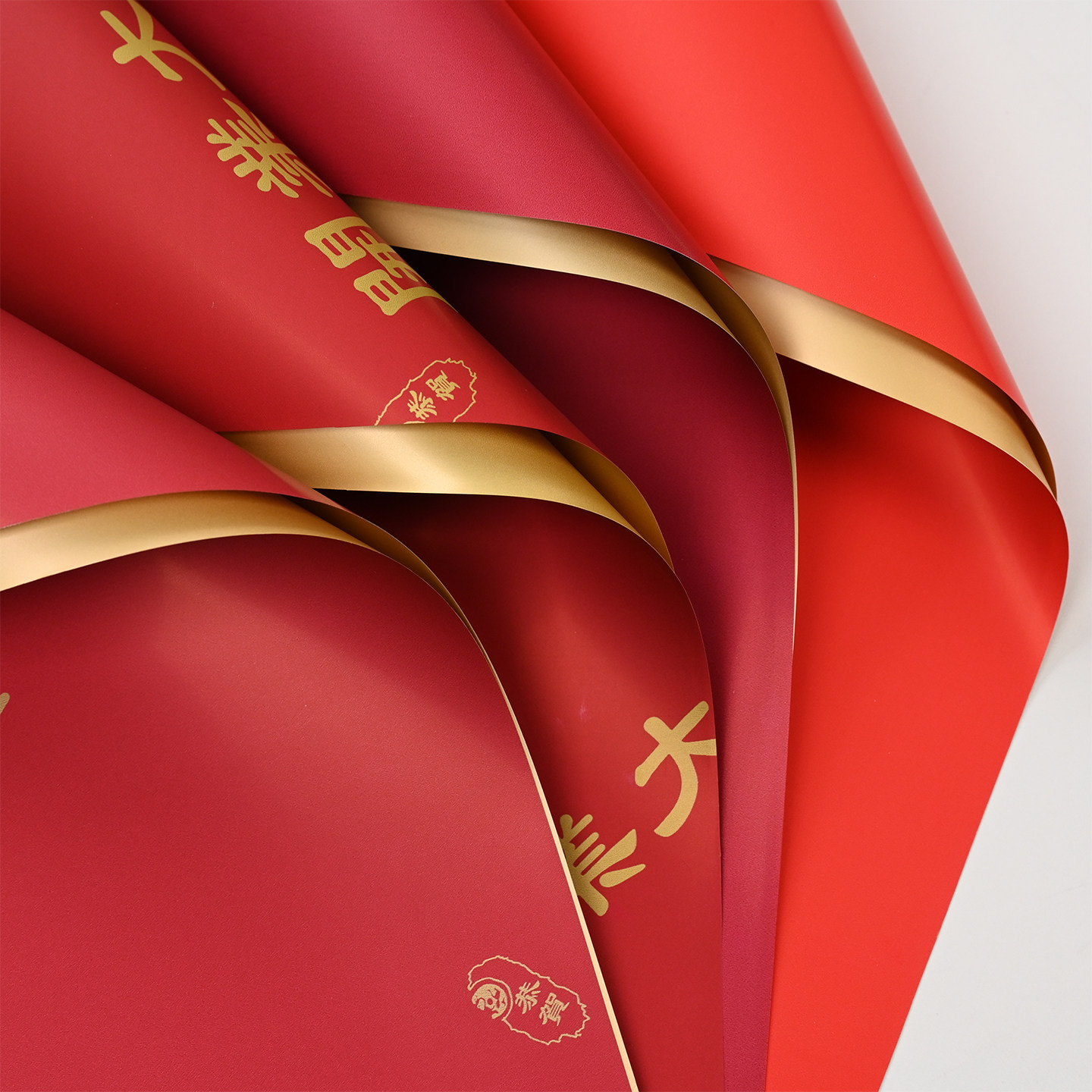 开业大吉花束包装纸花篮双色双面鎏金纸鲜花花店防水欧雅纸材料