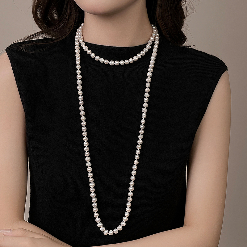 淡水珍珠项链女2025新款爆款官方旗舰店正品长款叠戴毛衣链妈妈款
