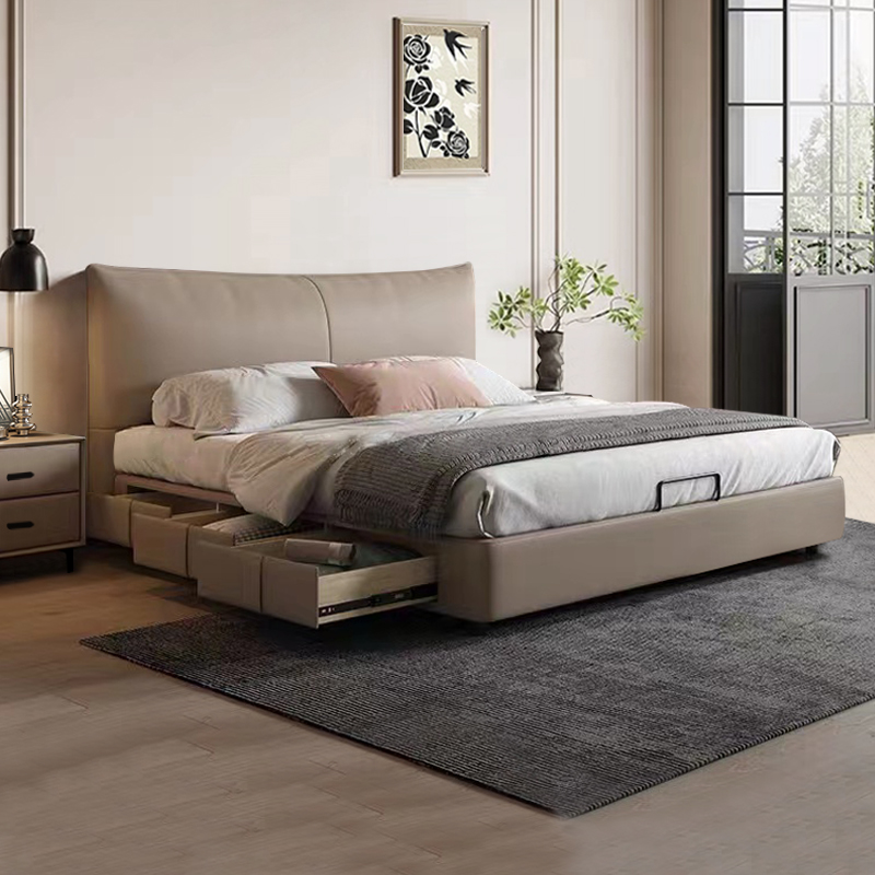 家居双人床米兰轻奢真皮