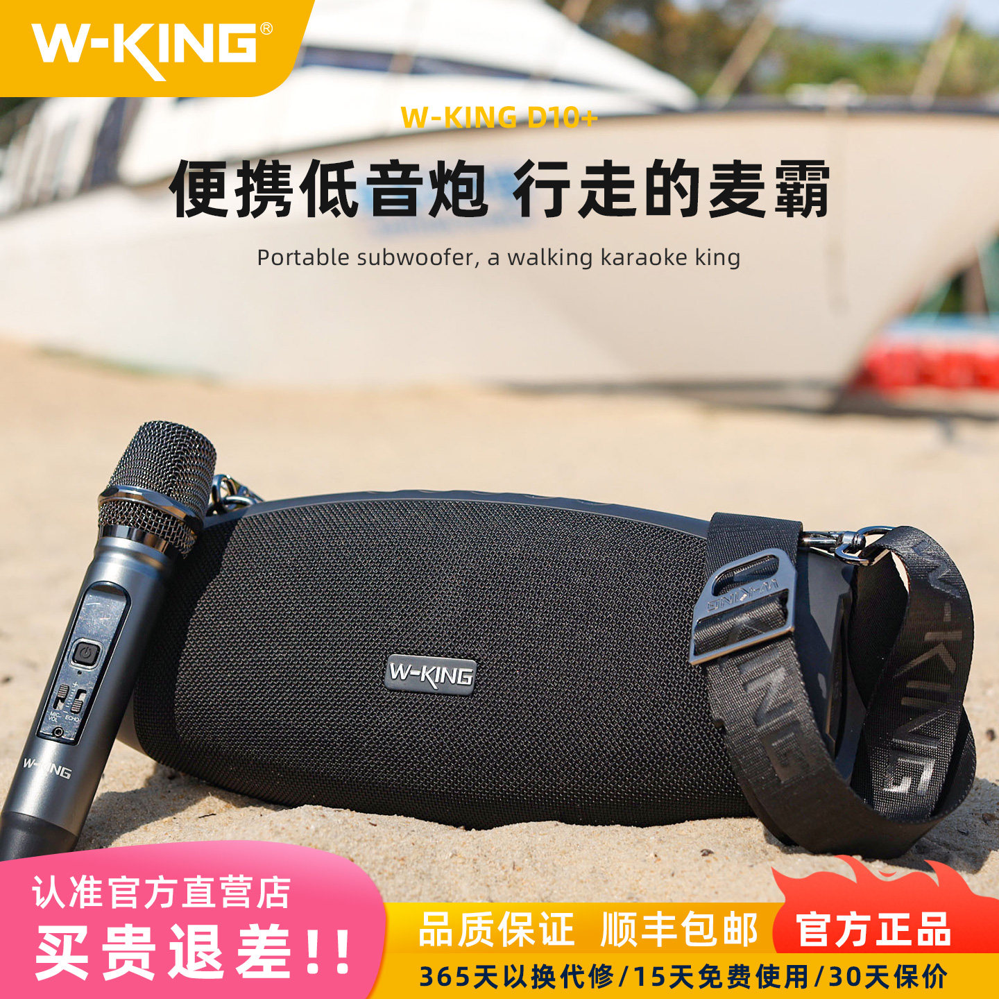 维尔晶D10+便携听歌K歌蓝牙音响低音炮家庭KTV户外露营蓝牙音箱