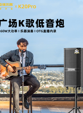 维尔晶K20pro360W大功率乐队演出音响广场级音量嗨唱路演蓝牙音箱