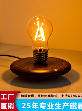 磁悬浮灯泡黑科技个性礼卧室床头氛围复古小夜灯代发包邮创意灯饰