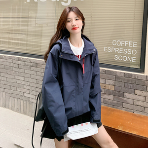 现货 韩版休闲冲锋衣连帽拼接外套2C139-9016-P150-K218图片