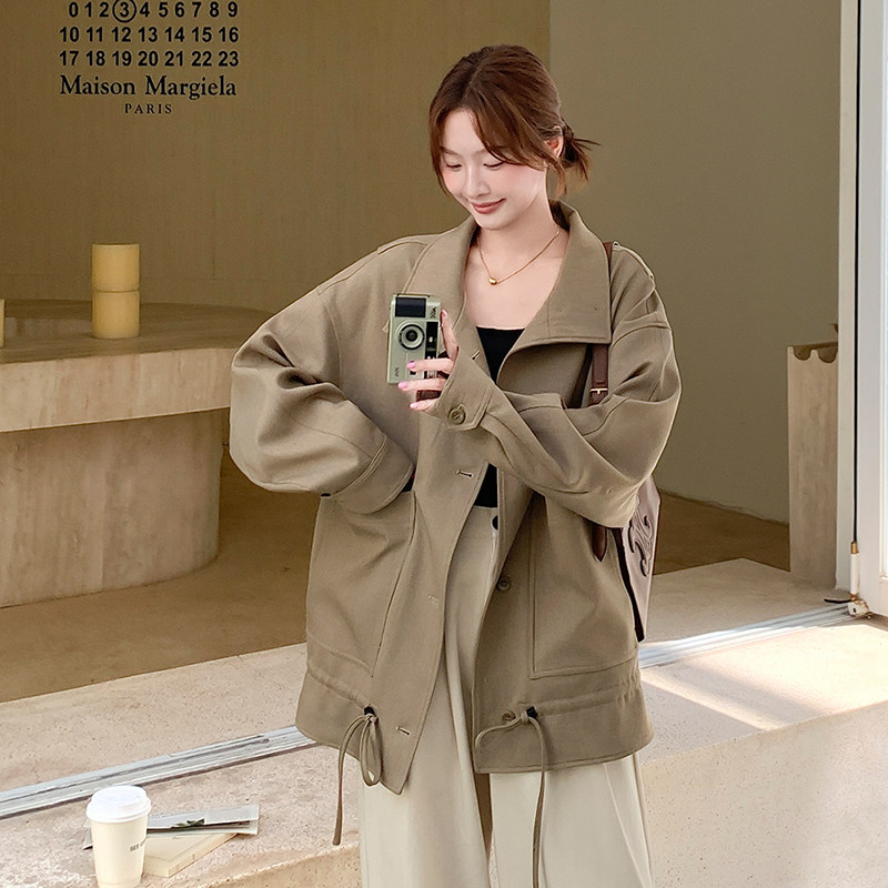 原创现货设计感下摆抽绳外套2C139-9018-P155-K228,女装短外套,2C139
