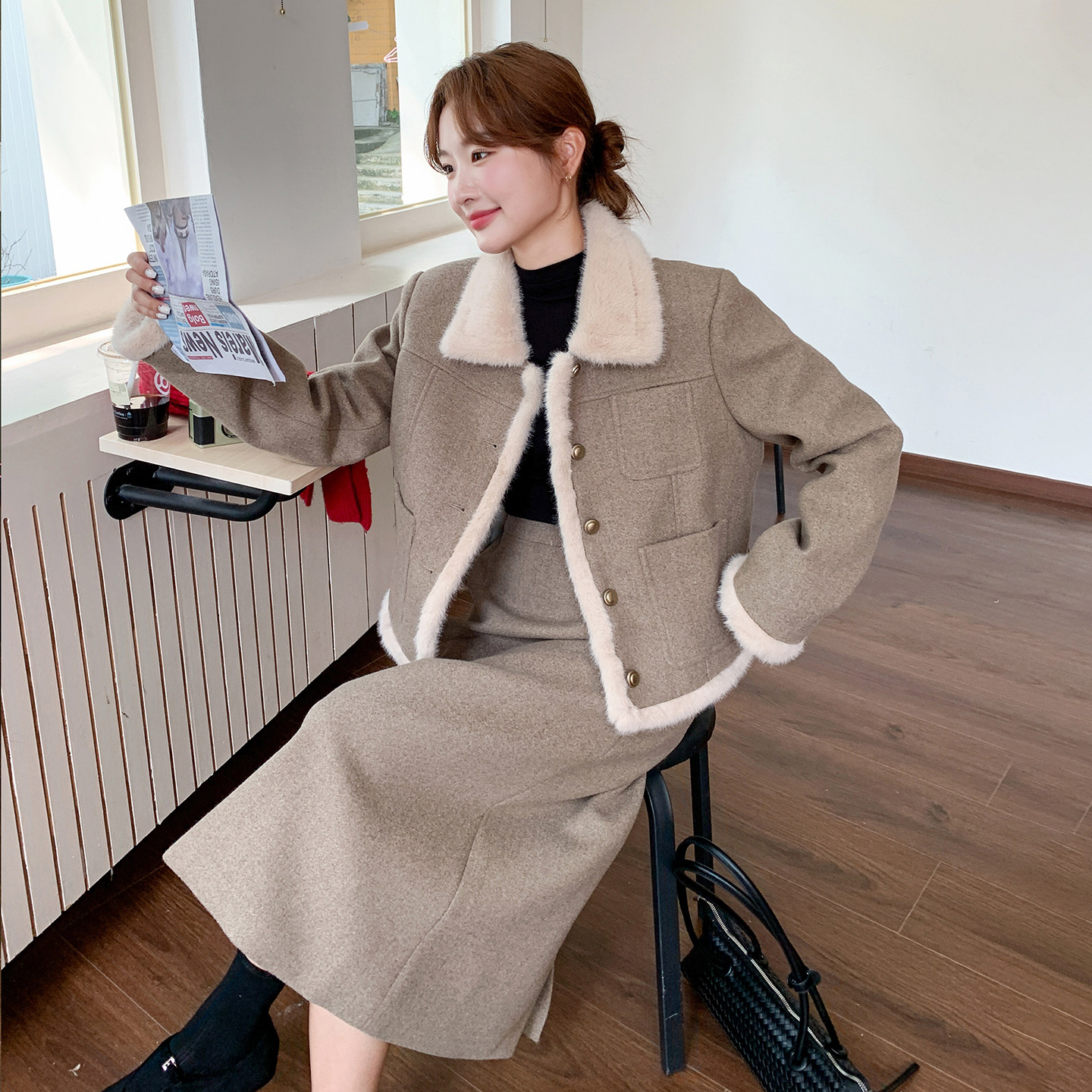新品现货90绒羽绒内胆+半身裙两件套2C139-807-P245-K368,女装套装/套裙,2C139