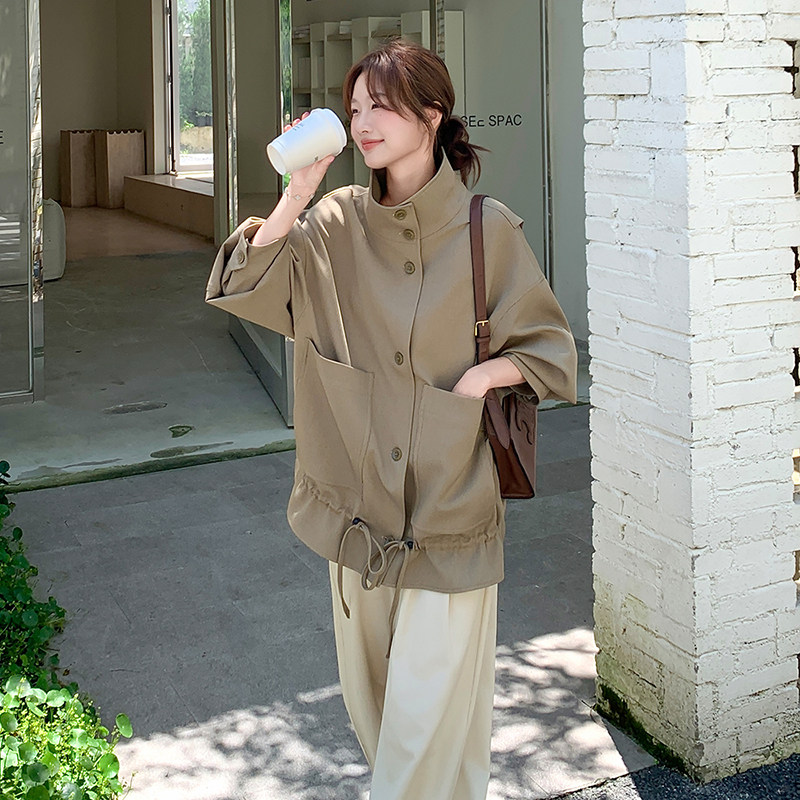 轻熟风卡其色超火短外套女2025秋季新款韩系宽松显瘦流行爆款夹克,女装短外套,2C139