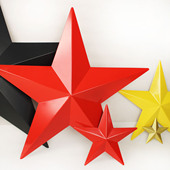 铁艺立体五角星酒吧办公厅咖啡馆墙面装 定制爆款 新中式 饰壁挂吊顶