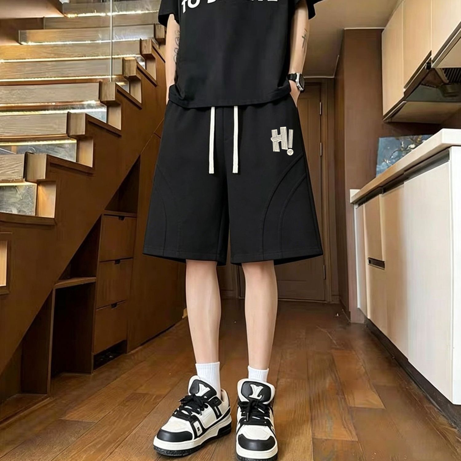 夏季薄款重磅休闲短裤男女生宽松百搭五分裤潮流大码沙滩裤大裤衩