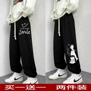 新款 休闲九分裤 束脚运动裤 潮流宽松百搭大码 子 男生ins韩版 秋冬季