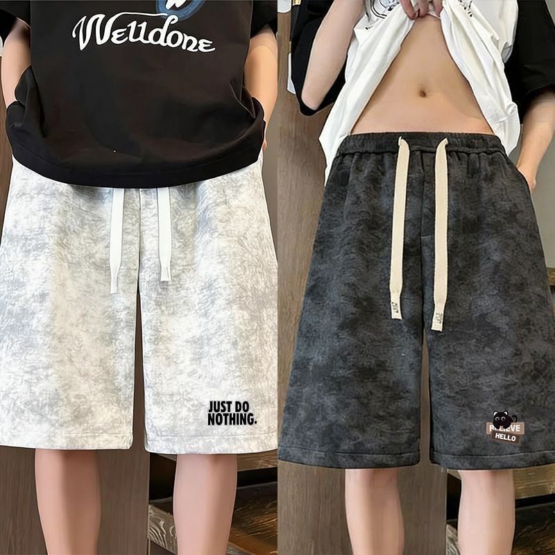 夏季薄款扎染短裤男女学生宽松新款脏脏五分休闲裤大码潮流大裤衩