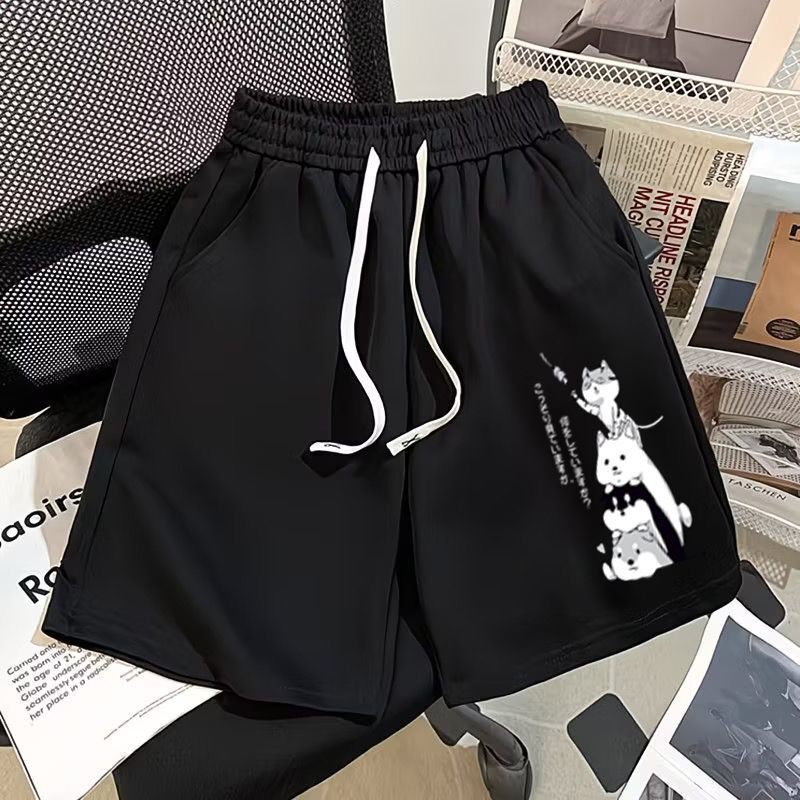 夏季薄款五分短裤女韩版印花潮流ins大码百搭显瘦外穿休闲运动裤
