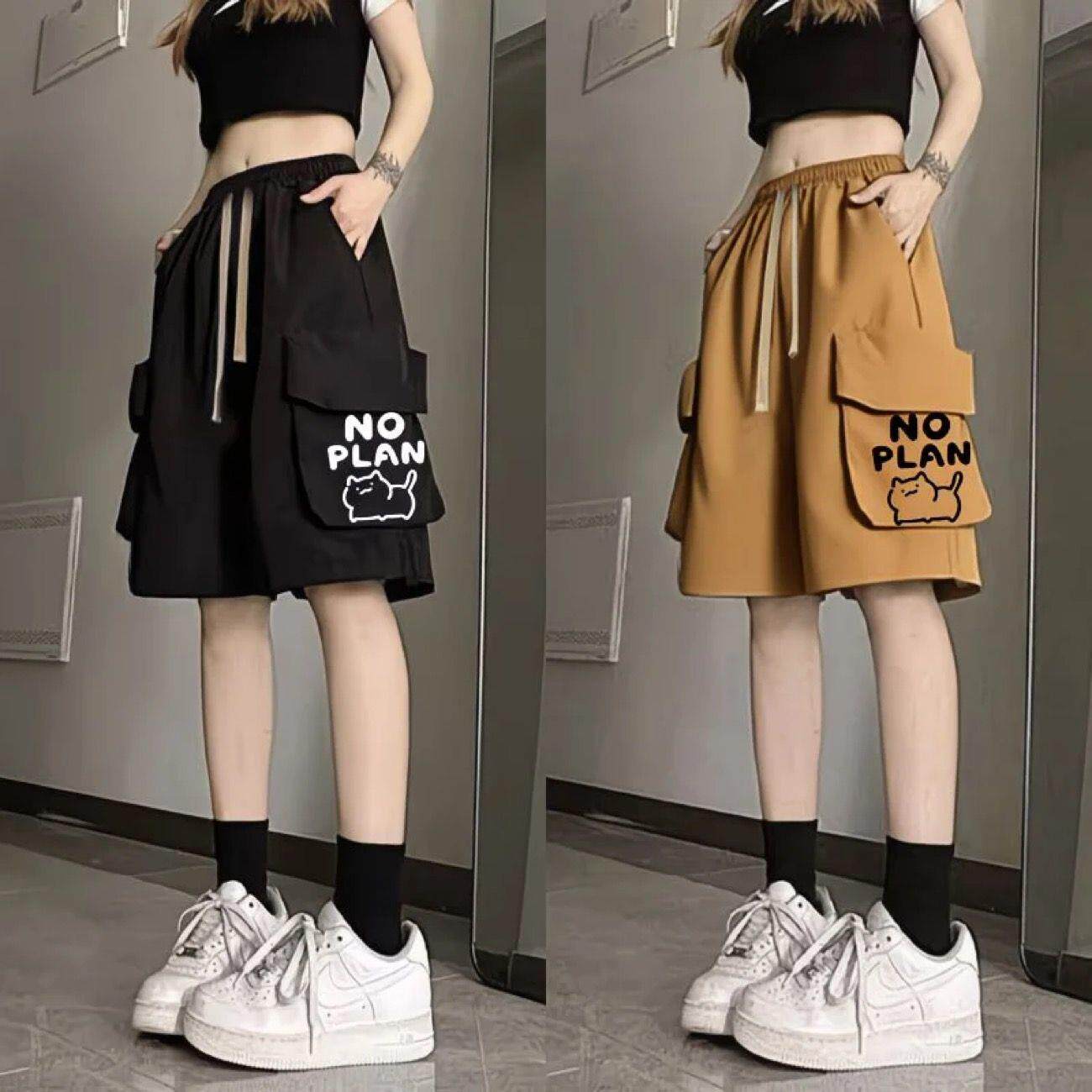 美式潮流工装短裤男女中性风夏天薄款潮流休闲运动外穿五分短裤女